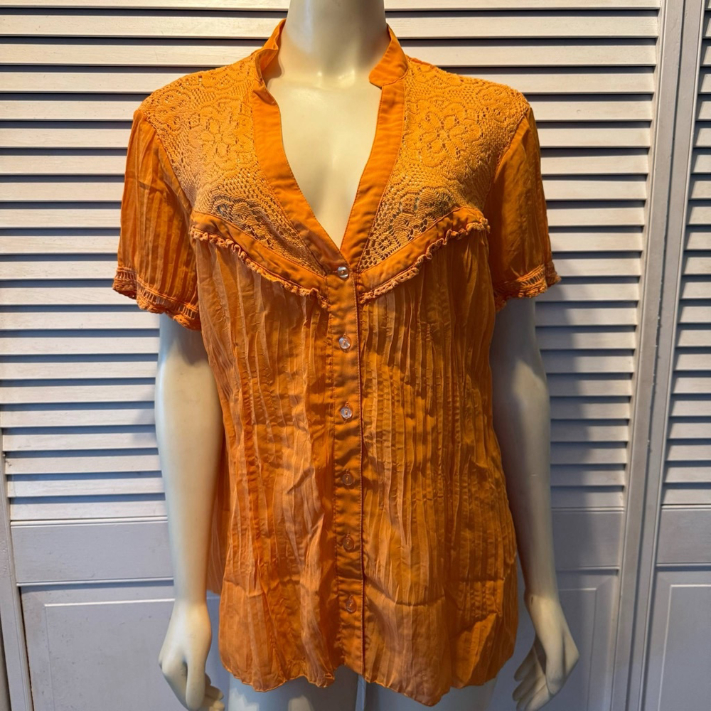 Women's KAELYN-MAX-II Blouse Size 1X Orange